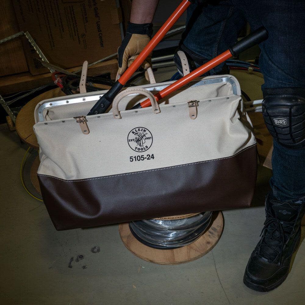 Klein Tools 24in High-Bottom Canvas Tool Bag, large image number 4