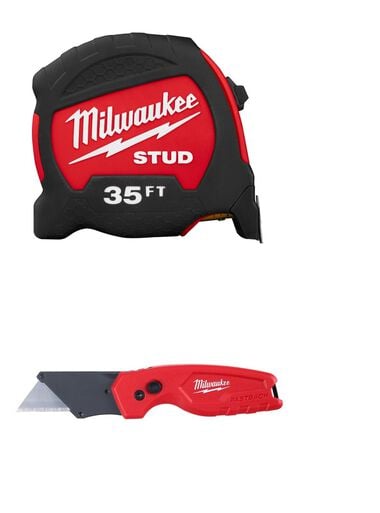 Milwaukee Tape Measure 35' & Utility Knife Bundle