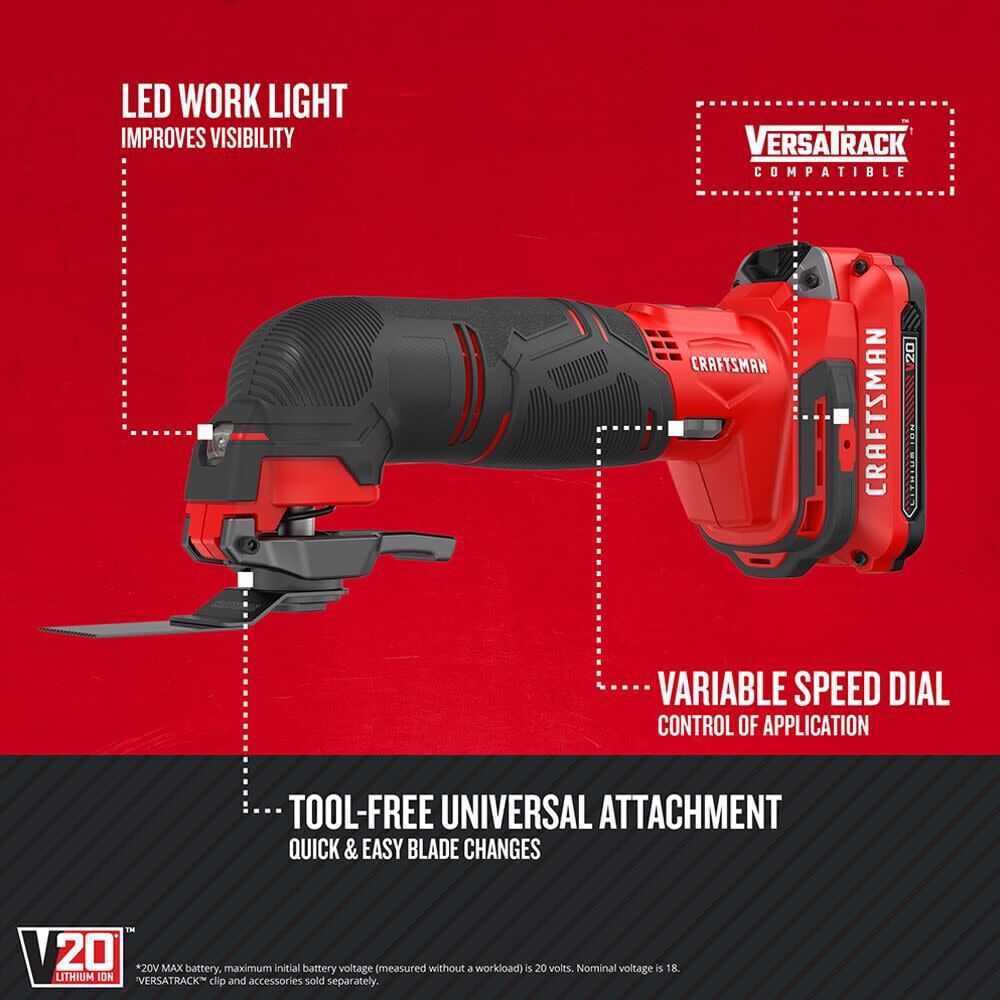 CRAFTSMAN V20* Cordless Oscillating Tool Kit, large image number 9