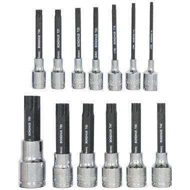 Bondhus Set 13 Pro Hold Star Bits 2 Inch (T8-T60) with Sockets in Clamshell
