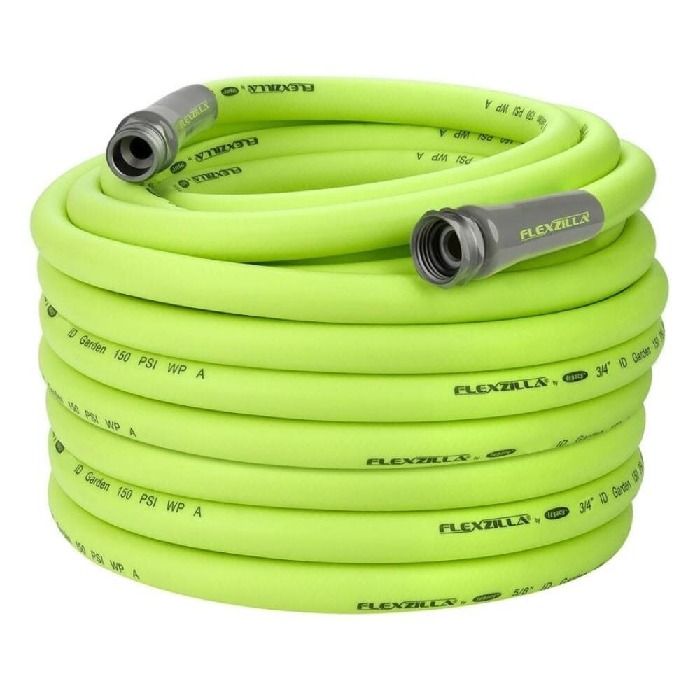 Flexzilla Garden Hose 3/4in x 100' 3/4in - 11 1/2 GHT Fittings - HFZG6100YW