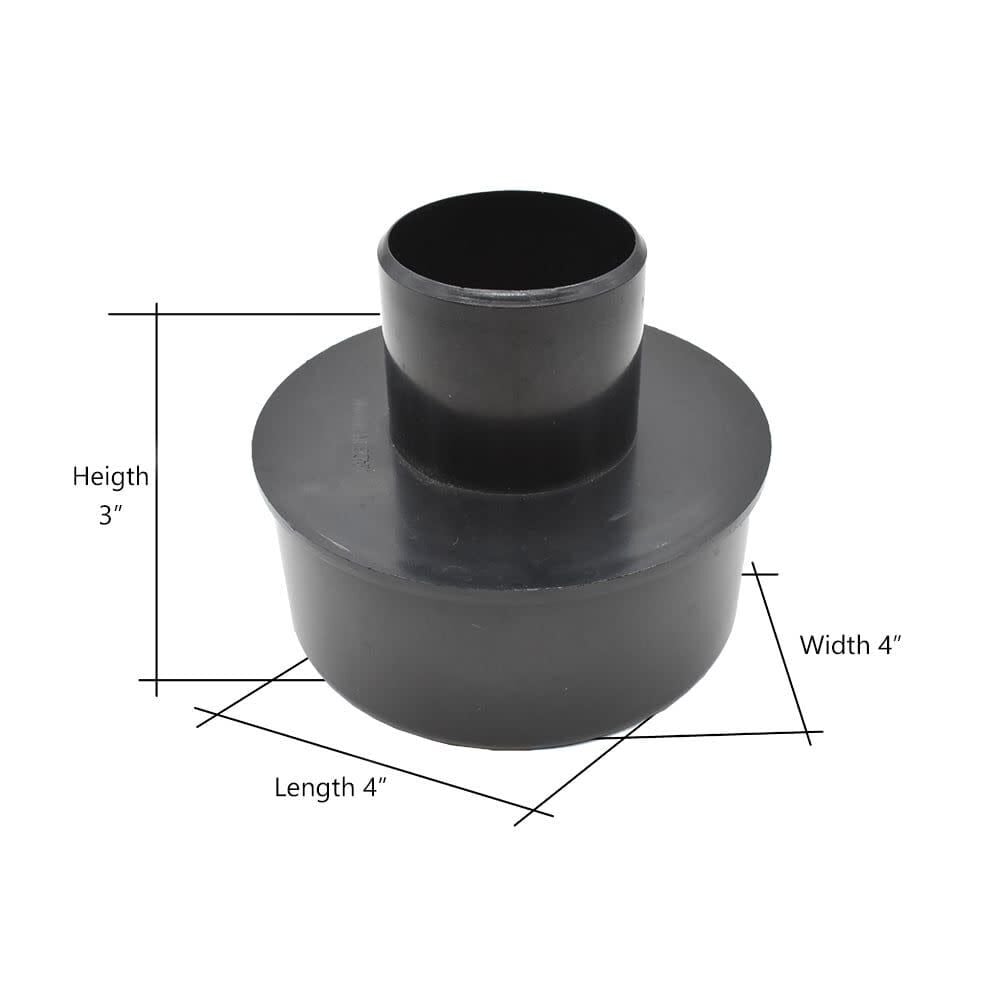 Big Horn 4 x 2 Inch Black Plastic Reducer For Wood Shop Dust Collection, large image number 6