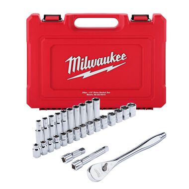 Milwaukee 28 pc. 1/2 in. Socket Wrench Set (Metric), large image number 0
