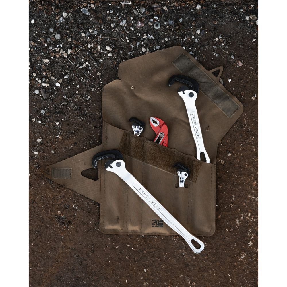 Pipe Vise TR1 Tool Roll Kit with Slim Pipe Wrench and Slim Jaw Plier Tools, large image number 4