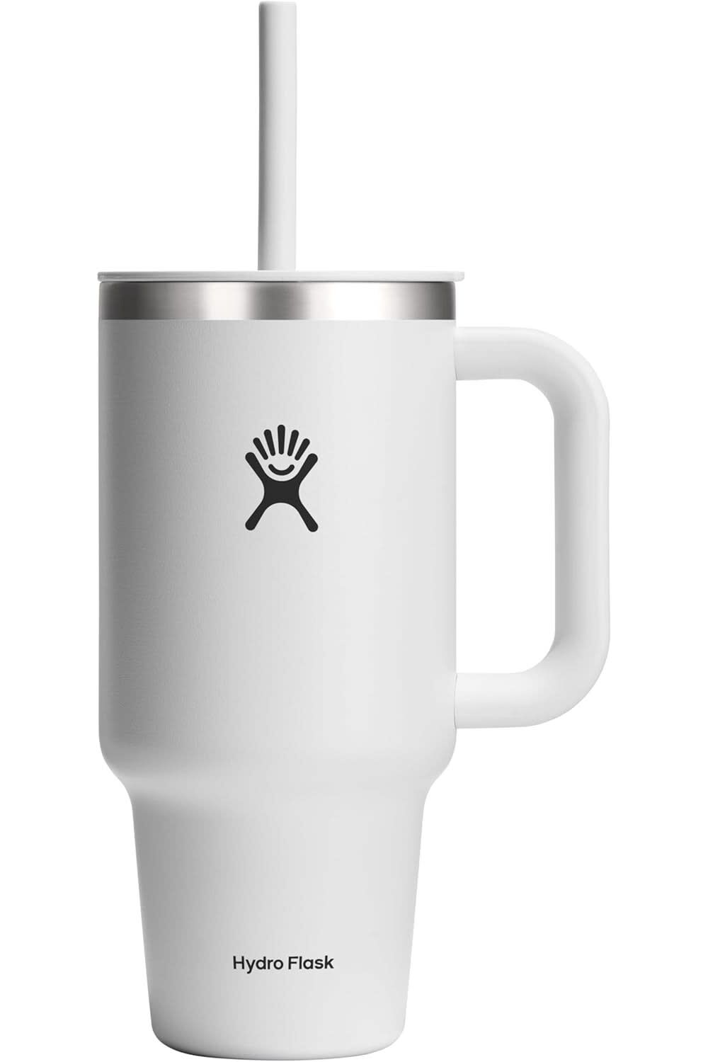 Hydroflask All Around 32 Oz White Stainless Steel Travel Tumbler with Straw Lid – TT32PS110