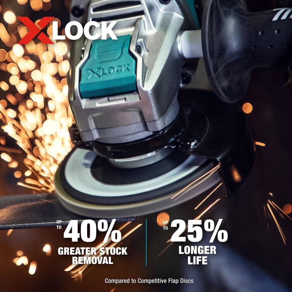Makita X-LOCK 41/2in 80 Grit Type 29 Angled Grinding and Polishing Flap Disc for X-LOCK and All 7/8in Arbor Grinders, large image number 7