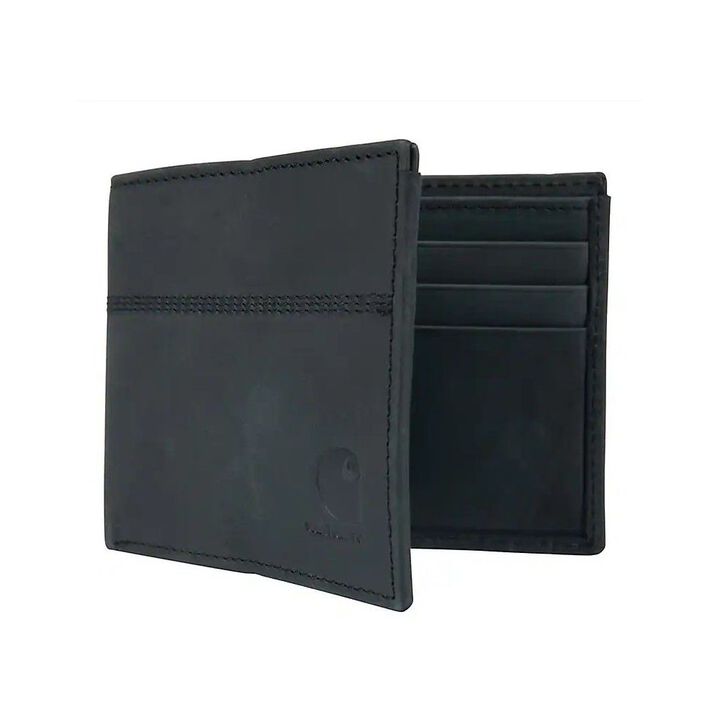 Carhartt Black Saddle Leather Bifold Wallet, large image number 1