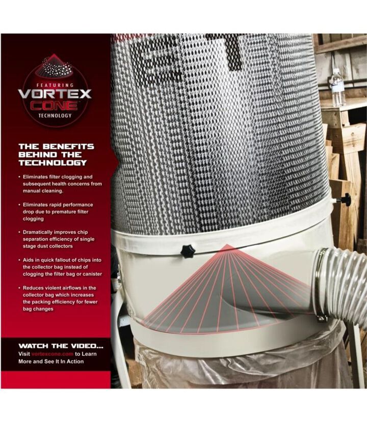 JET DC-1100VX-5M Dust Collector 1.5HP 1PH 115/230 V 5-Micron Bag Filter Kit, large image number 2