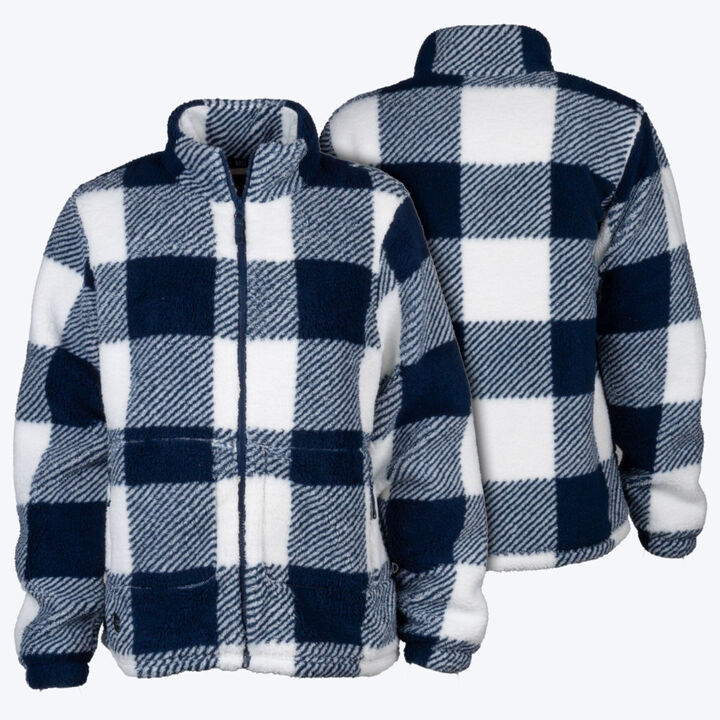 Mobile Warming Women's Sherpa Printed Long Jacket Blue