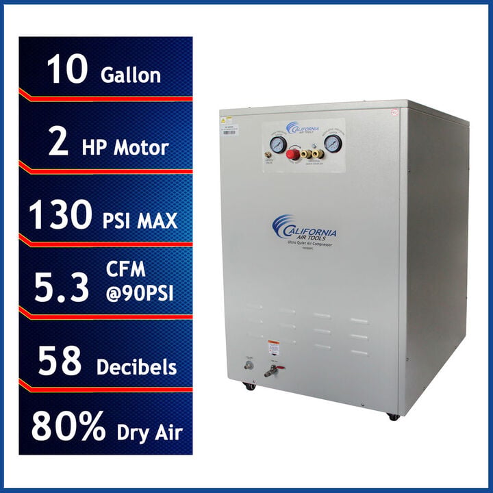 California Air Tools 2 HP 10-Gallon Compressor with Dryer Cabinet, large image number 8