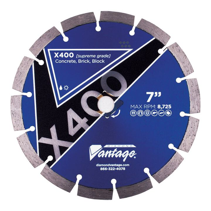 Diamond Vantage 7 Inch Segmented Diamond Supreme Grade General Purpose Blade for Masonry, large image number 1