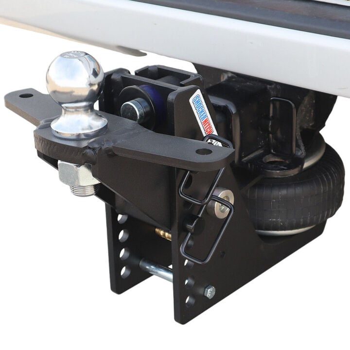 Shocker Hitch HD 20K Max Black 2 Inch Air Receiver Hitch & Raised Sway Bar Tab Ball Mount 2-5/16 Inch Hitch Balls, large image number 1