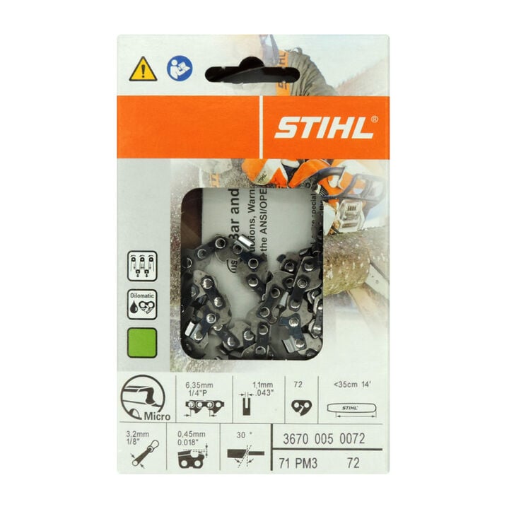 Stihl 14in Oilomatic Picco Micro 3 71PM3 72E Saw Chain, large image number 1