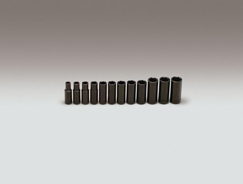 Wright Tool 3/8 In. Dr. 12 pc. Impact Metric Socket Set 8 mm to 19 mm 6 Pt. Deep, large image number 1