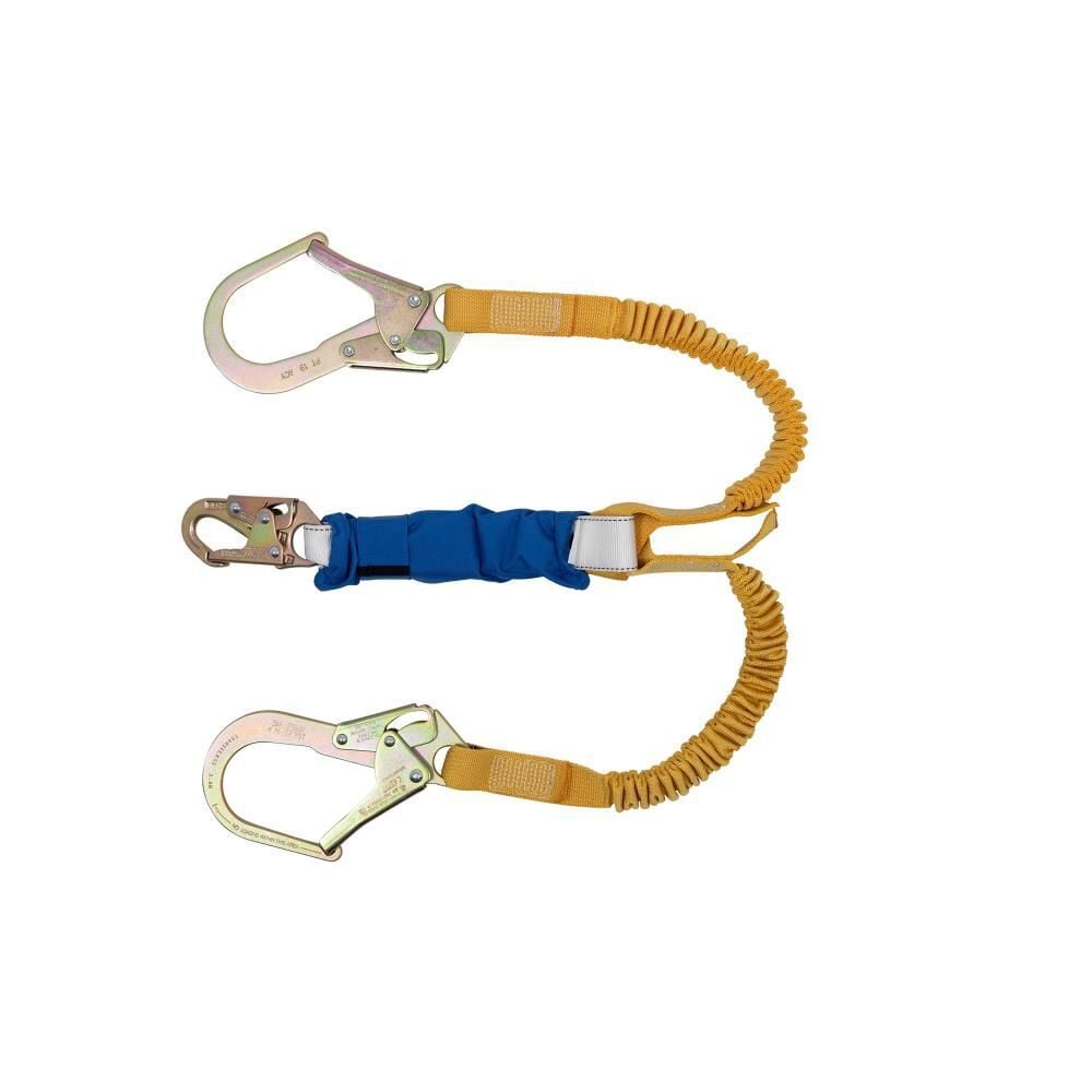 Werner 6ft DeCoil Stretch Twinleg Lanyard (DCELL Shock Pack Elastic Web Snap Hook Rebar Hook), large image number 5