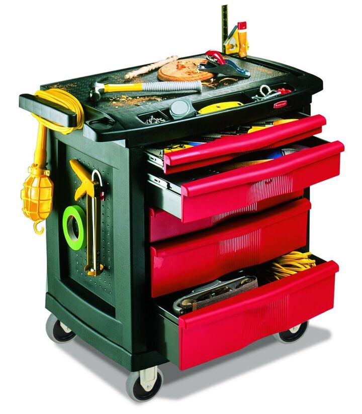 Rubbermaid 250 Lbs Plastic 5-Drawer Mobile Work Center, large image number 3