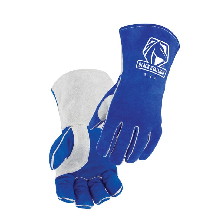 Black Stallion Welding Gloves Side Split Cowhide Stick Medium