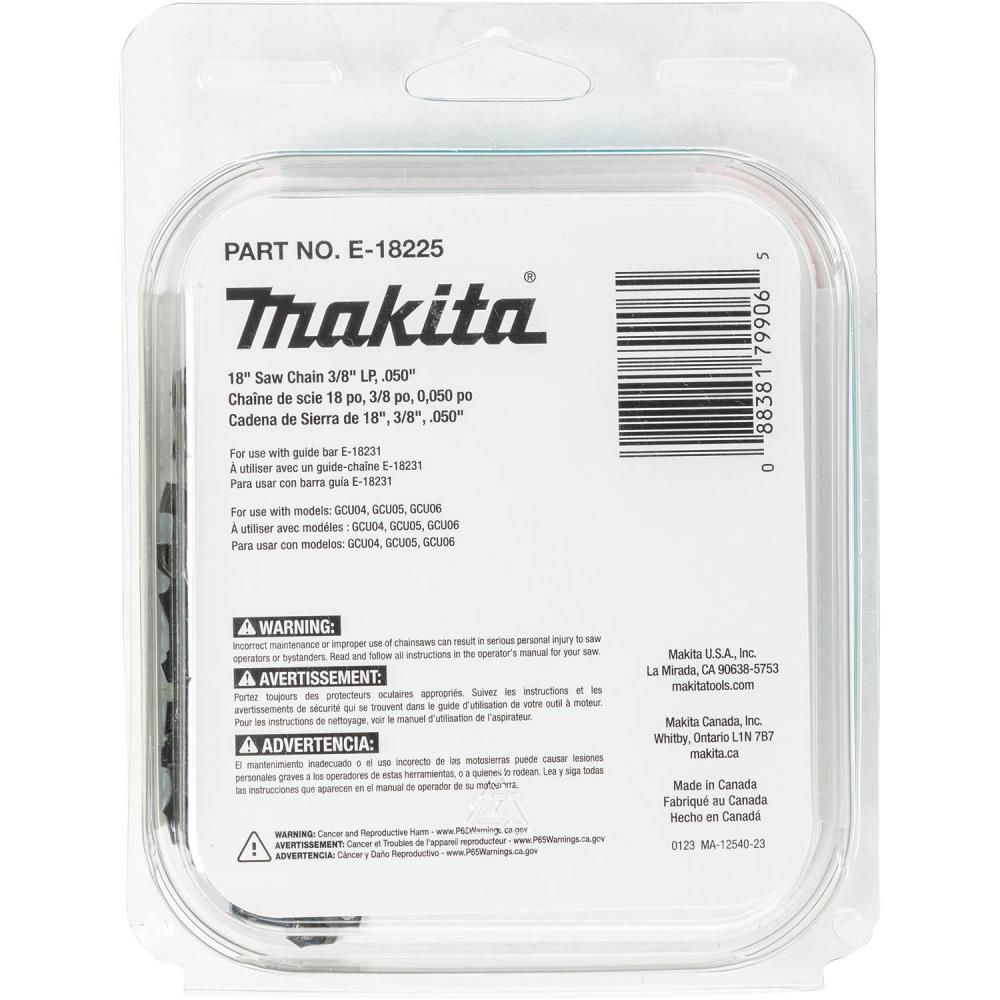 Makita 18 Inch Saw Chain, 3/8 Inch LP, 0.05 Inch Gauge, 62 Links, Low Kickback, large image number 4