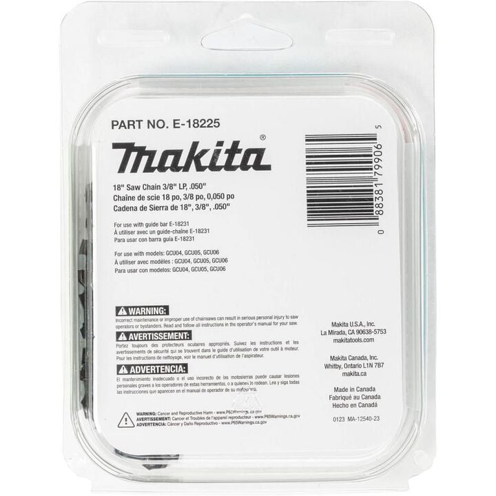 Makita 18 Inch Saw Chain, 3/8 Inch LP, 0.05 Inch Gauge, 62 Links, Low Kickback, large image number 3