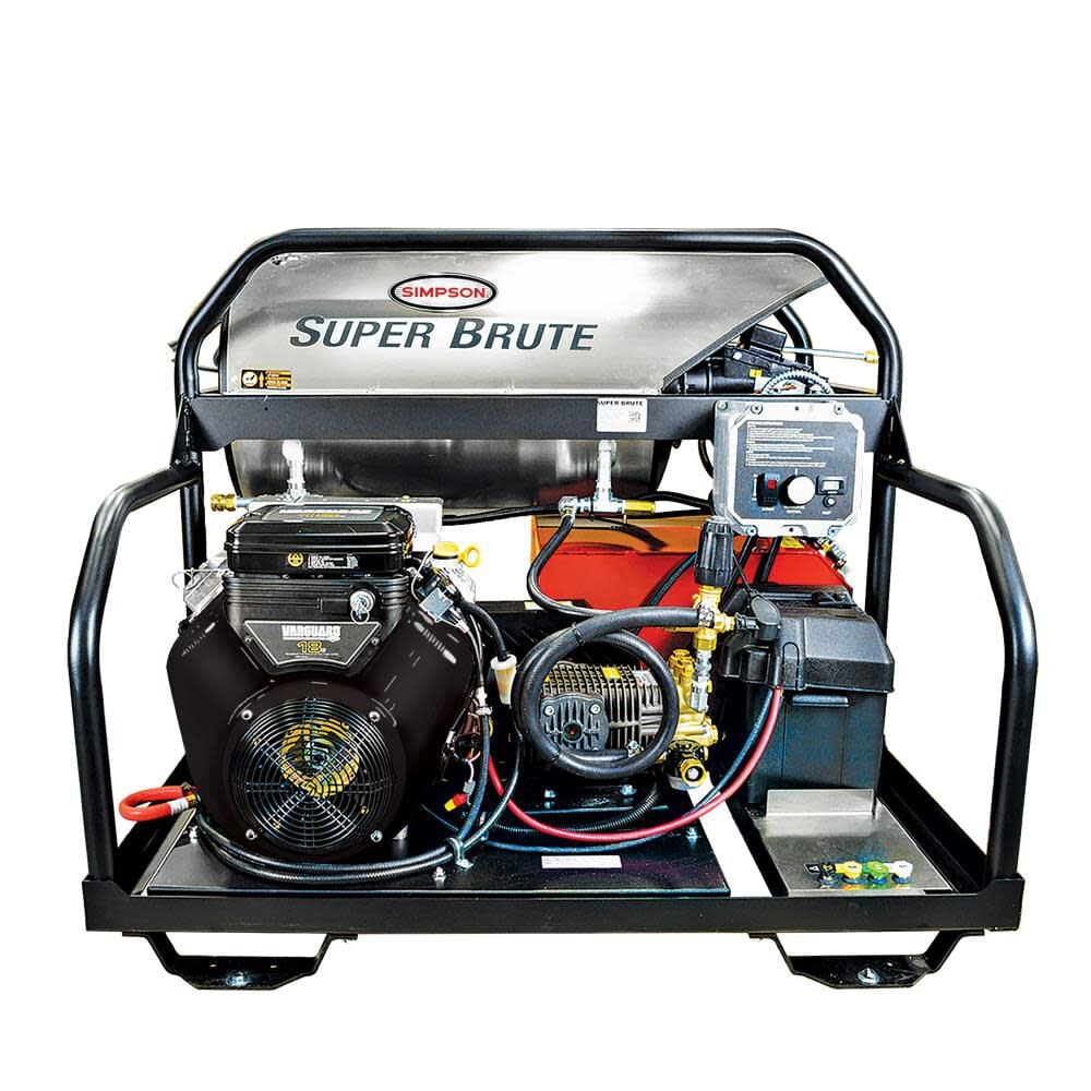 Simpson Super Brute 3500 PSI 5.5 GPM Gas Powered Hot Water Pressure Washer with 4 Spray Tips – 65110