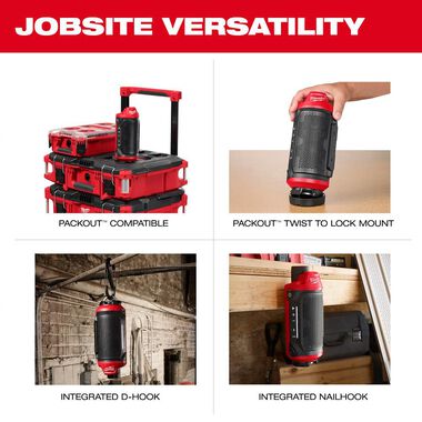 Milwaukee M12 Bluetooth Jobsite Speaker with PACKOUT Compatibility, large image number 9