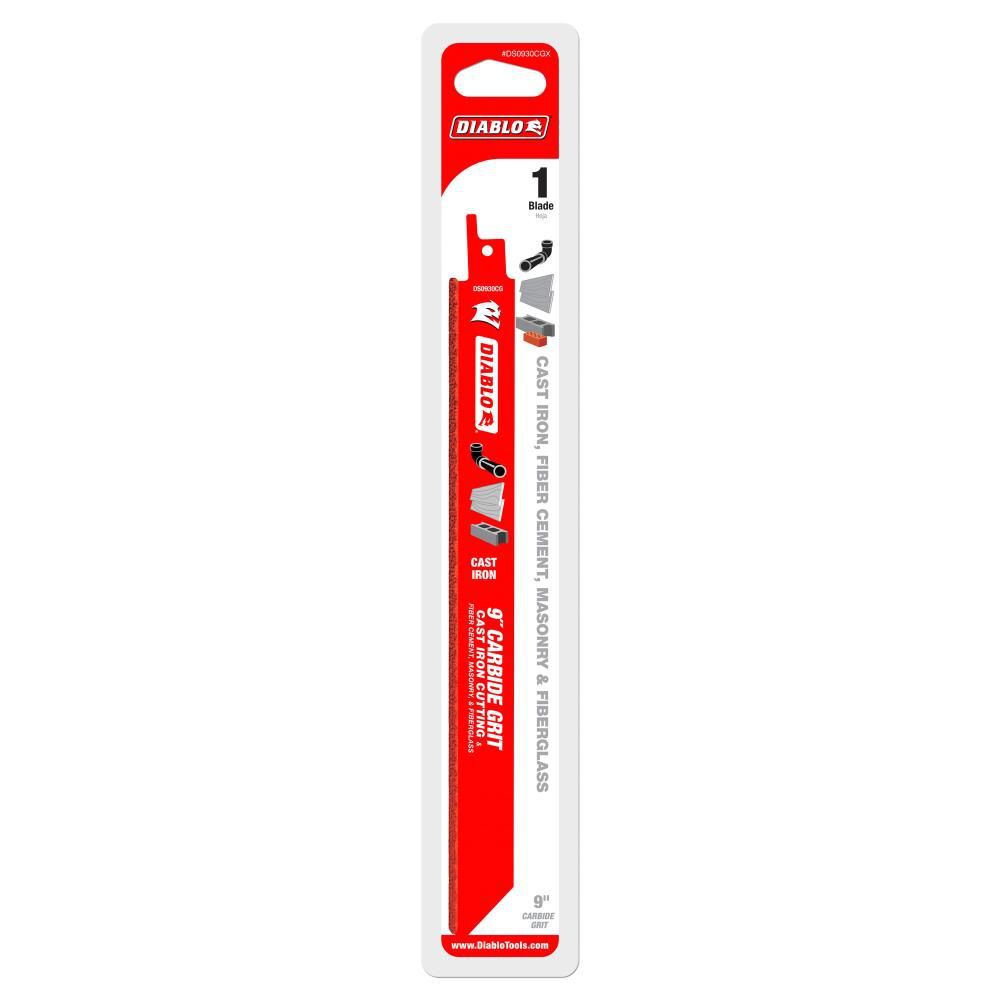 Diablo Tools 9 In. Carbide Grit Recip Blade for Cast Iron Fiber Cement Masonry and Fiberglass (Single), large image number 1