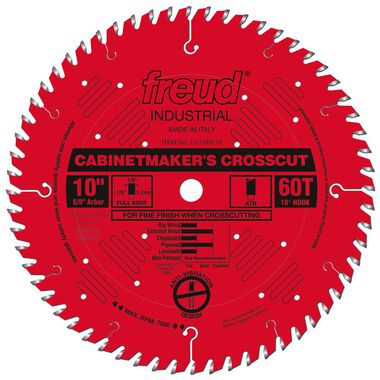 Freud 10 In. x 60T Cabinetmakers Crosscut Blade, large image number 0