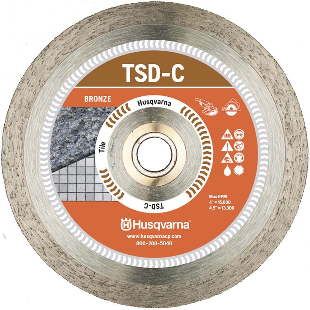 Husqvarna Construction TSD-C 10 Inch Bronze Continuous Diamond Dri Disc for Tile and Stone, large image number 1