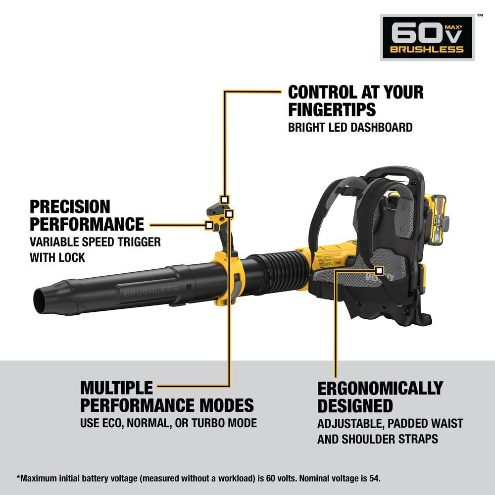 DEWALT 60V Backpack Blower 15 Ah Kit, large image number 3