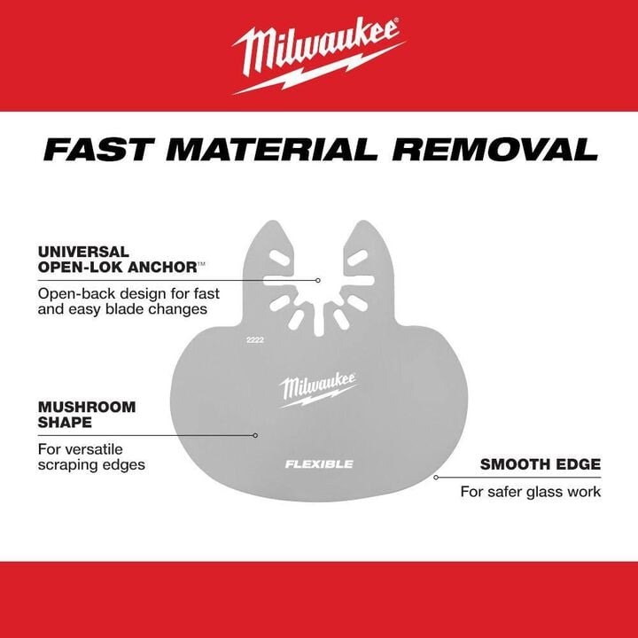 Milwaukee 3.87 Inch Steel Mushroom Sealant Scraper Blade Bundle, 20 Pieces, large image number 1