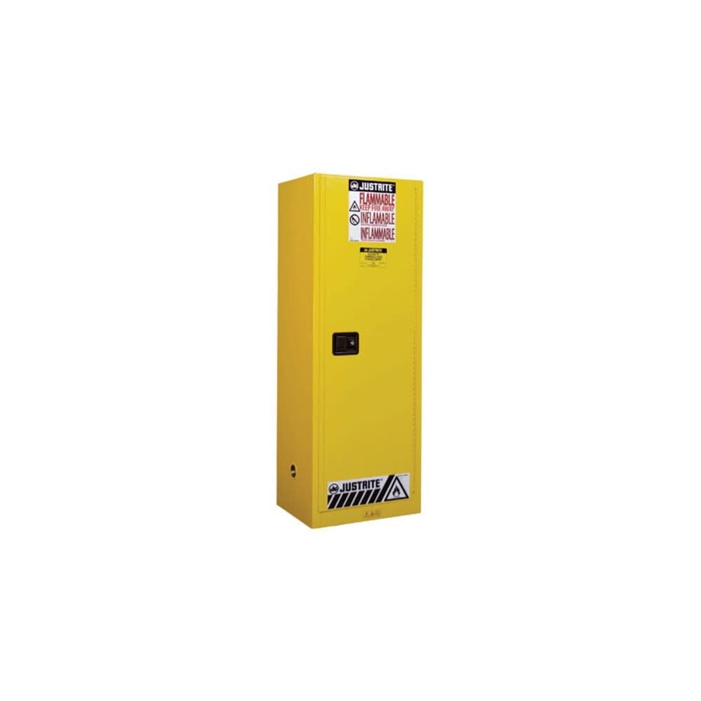 Justrite 22 Gallon Yellow Steel Manual Close Flammable Safety Cabinet – 892200