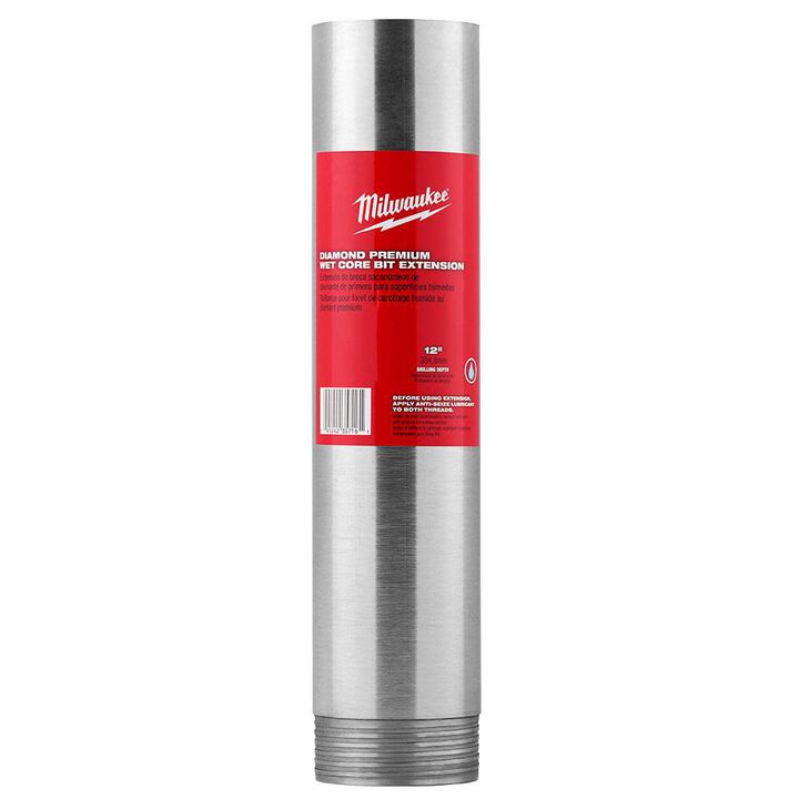 Milwaukee 3-1/2 In. x 12 In. Diamond Premium Wet Core Bit Extension, large image number 0