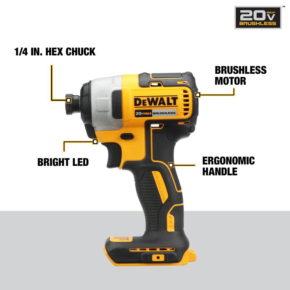 DEWALT 20V MAX Brushless 4 Tool Combo Kit Bundle, large image number 17