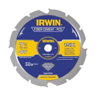 Irwin 7-1/4 In. 4 TPI Cement Circular Saw Blade, large image number 0