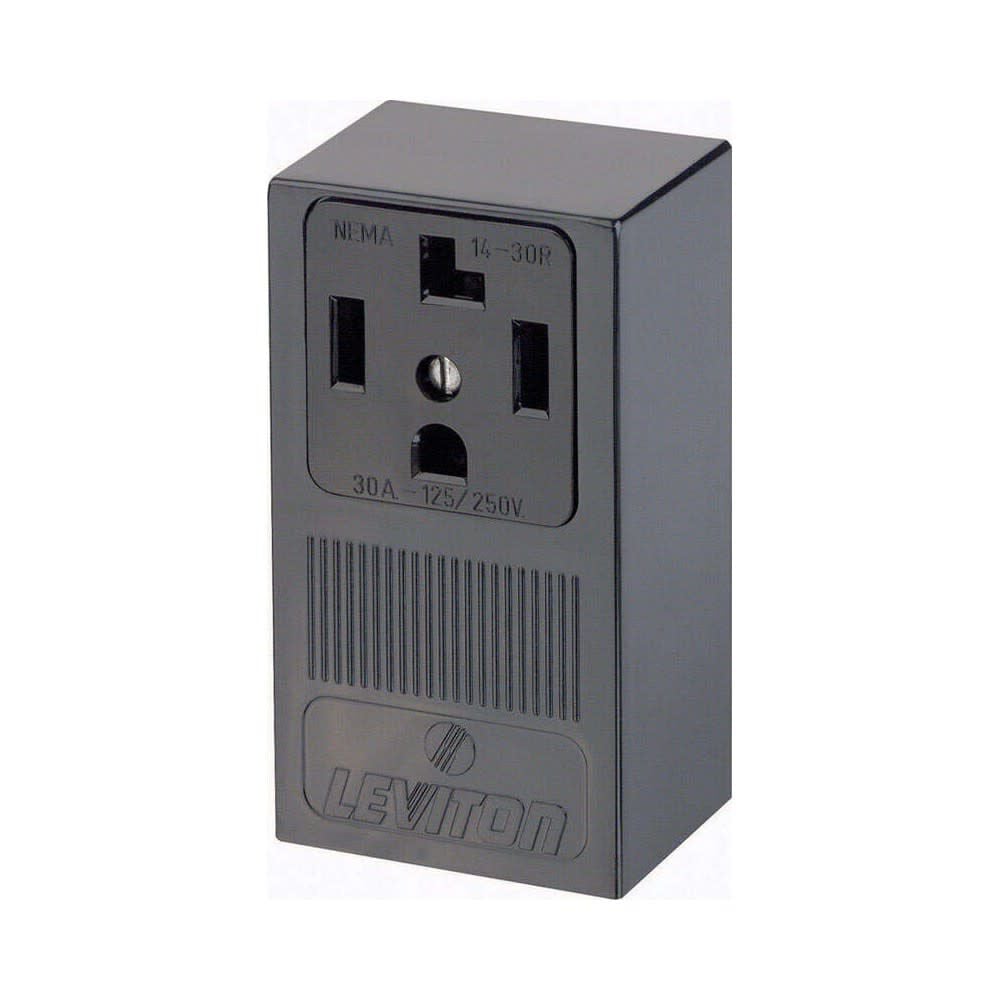 Leviton 3 Pole Non Grounded Single Outlet Receptacle 30A Black – 3201464