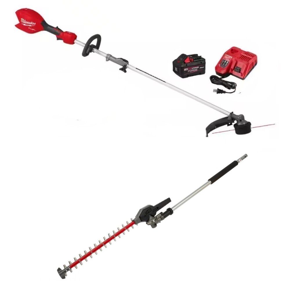 Milwaukee M18 FUEL String Trimmer Kit and Hedge Trimmer Attachment Bundle - MIL000011390
