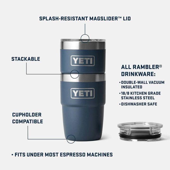 YETI Rambler 8 Oz Ceramic Lining Stackable Cup with MagSlider Lid Tropical Black, large image number 2
