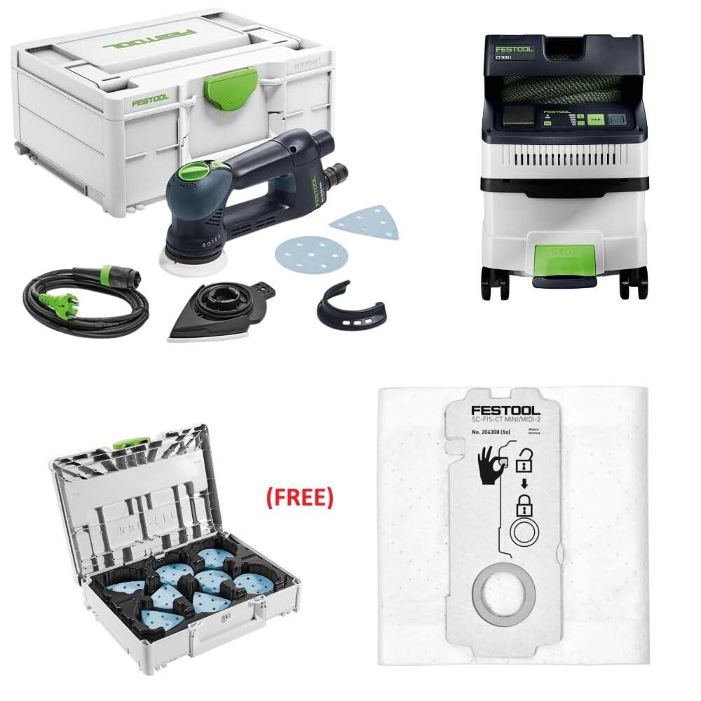 Festool RO 90 DX, CT MIDI I Sander Dust Extraction Bundle - 576263-578512