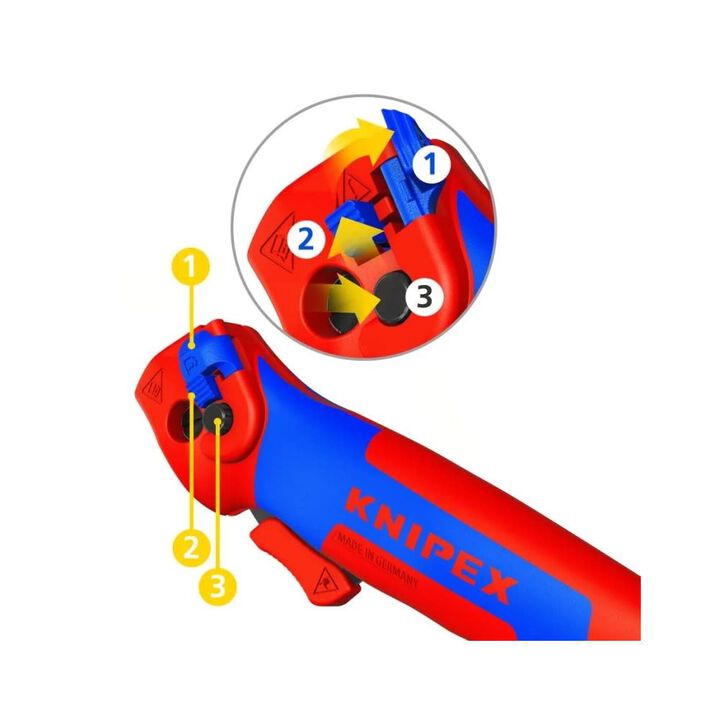 Knipex 1-1/8 x 5-3/4 Inch Ratcheting Knife, Red and Blue, large image number 5
