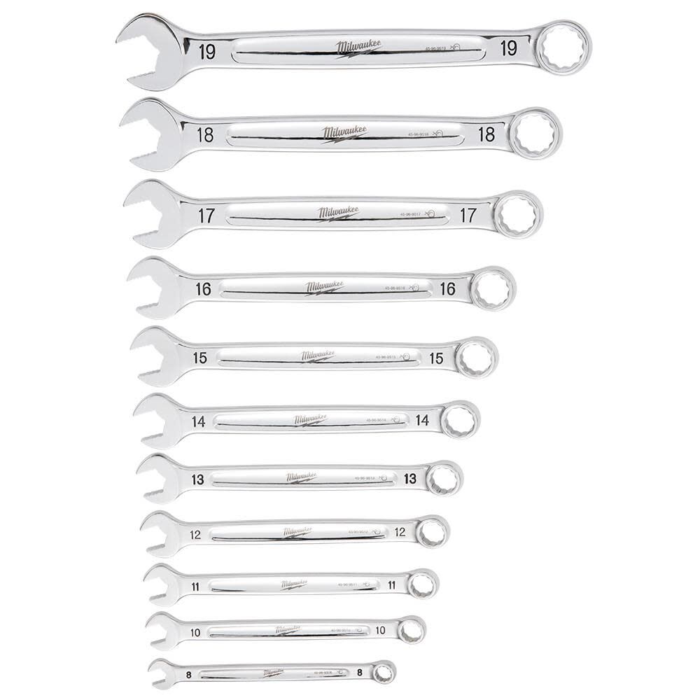 Milwaukee Metric Combination Wrench 11pc Set 48 22 9511 - Image 12