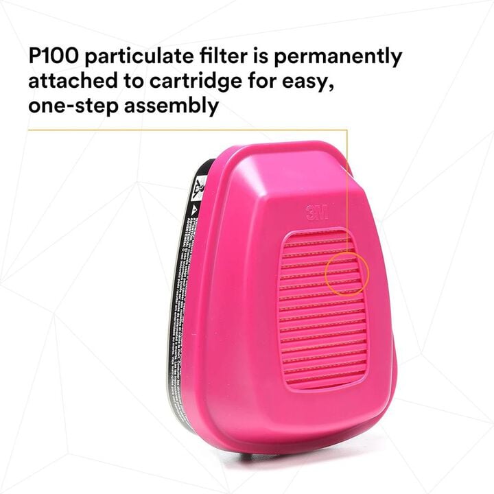 3M 60921 P100 Class Bayonet-Style Organic Vapor Cartridge Filter 2 Pieces, large image number 3