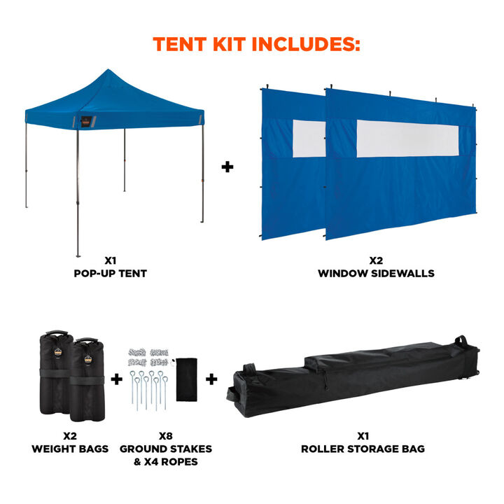 Ergodyne Heavy-Duty Tent Kit with Mesh Windows Blue, large image number 1