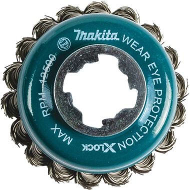 Makita X-LOCK 3-1/8in Stainless Steel Knot Wire Cup Brush