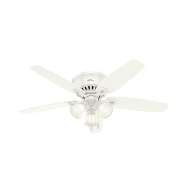 Hunter Fan Builder Ceiling Fan 52in LED Indoor Snow White/Light Oak
