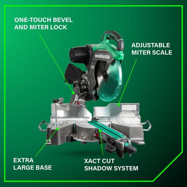 Metabo HPT 12 Inch Dual Bevel Sliding Miter Saw, large image number 2
