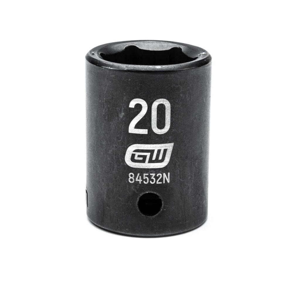 GEARWRENCH 1/2in Drive 20mm 6 Point Standard Impact Metric Socket, large image number 1