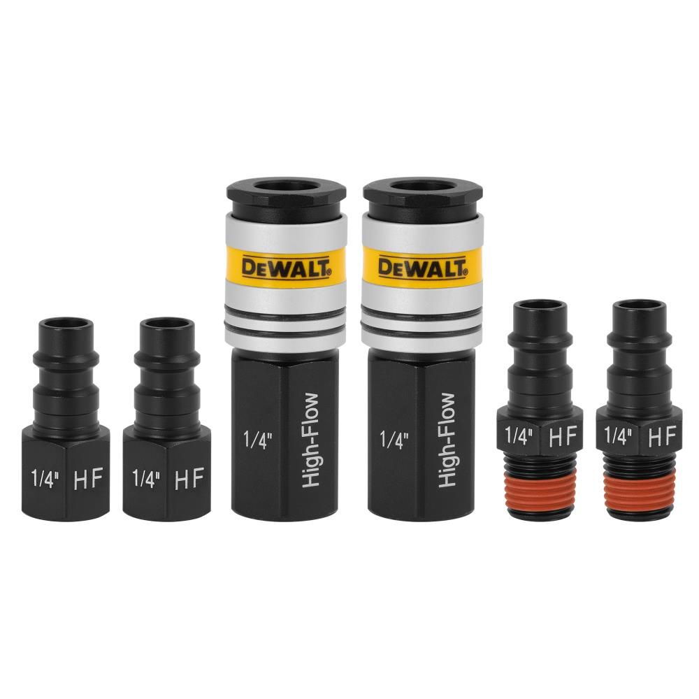DEWALT 6-Piece 1/4 Inch NPT High Flow Couplers and Plugs Set, large image number 1