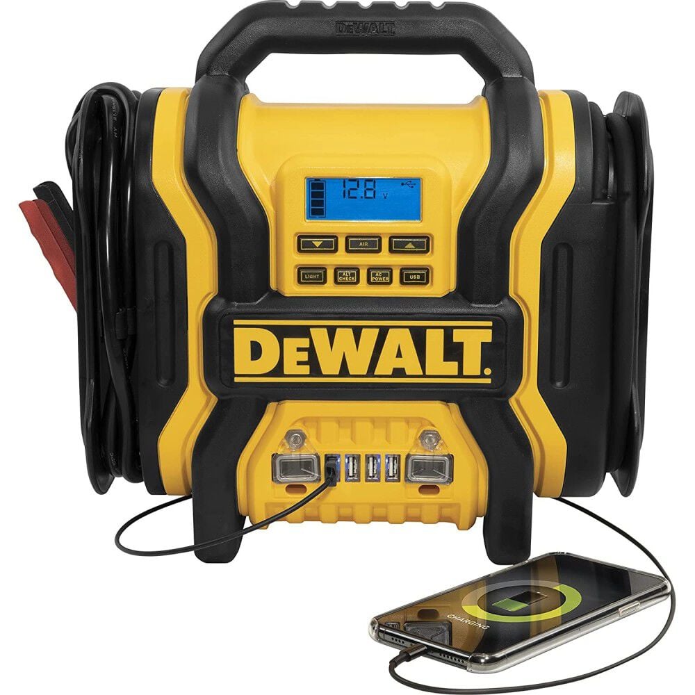 Portable power station top with jump starter