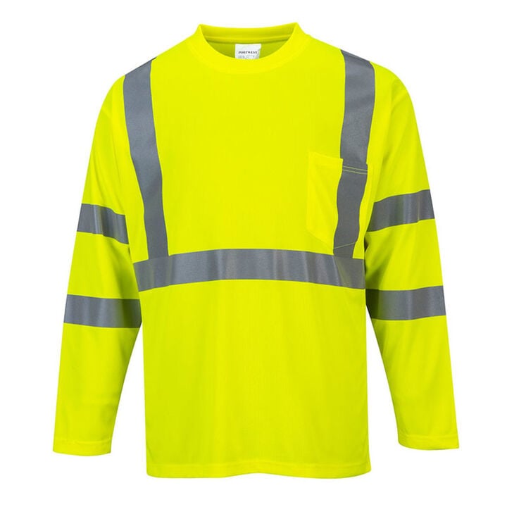 Portwest Yellow Hi-Vis Long Sleeved T-Shirt - XXL, large image number 0