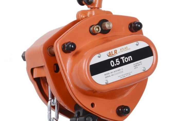 Atlas Lifting and Rigging ACH 1/2 Ton Chain Hoist 20 Ft. Lift with Overload Protection, large image number 1
